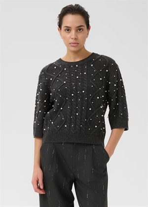 Taiba deco pullover Dark Grey Melange Gestuz 